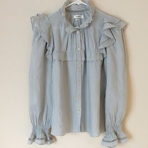 Etoile Isabel Marant Idety gray linen top